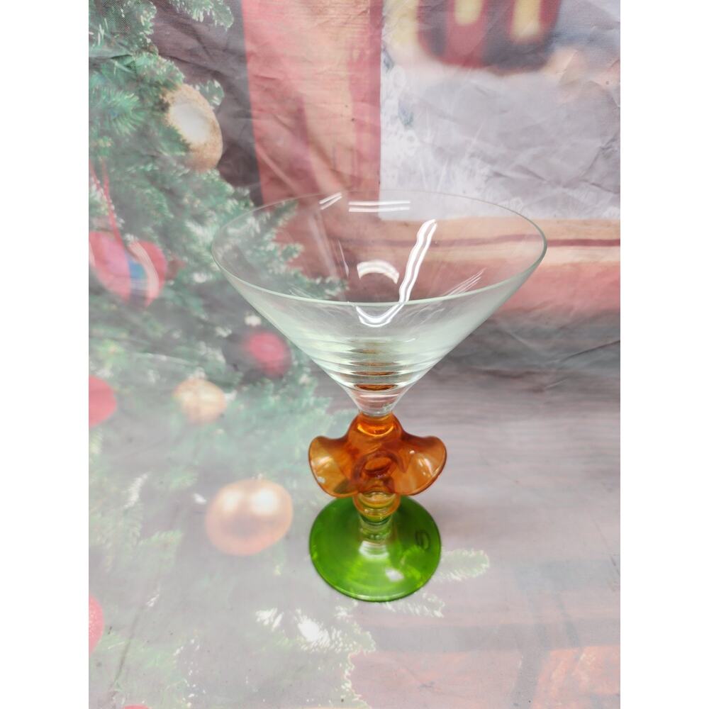 Euroglass Mouthblowed Hand Crafted Romania Stemware Martini Barware Handpainted